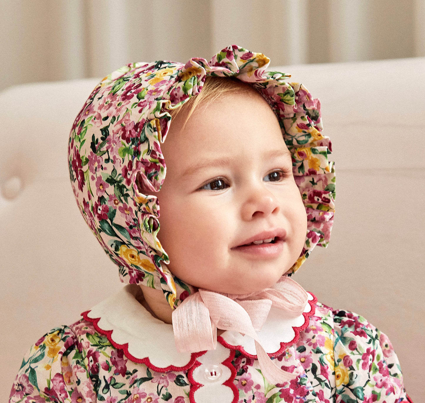 PEMBE ÇİÇEKLİ BEBEK BONESİ